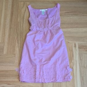 Max Studio Mauve Sleeveless Dress with Hem Dimensional Floral Applaque Small